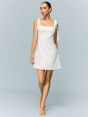 Bow-Strap Backless Mini Dress