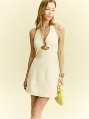 Halter Cut-Out Mini Dress