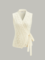Cable Knit Wrap Vest