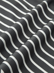 Semi-Sheer Striped Wrap-Front Knotted Top