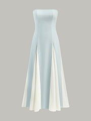Color Block Strapless Maxi Dress