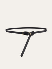Metal Buckle PU Leather Thin Belt