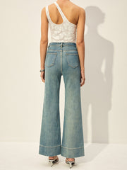 Mid-Waist Denim Pants With Pockets