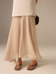 2 in 1 Semi-Sheer Chiffon Cami Maxi Dress