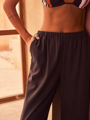 Elastic-Waist Wide-Leg Pants