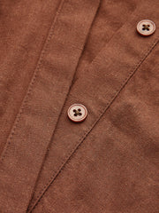 Pleated Dress with Trimed Collar