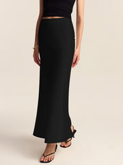 Satin Mermaid Midi Skirt