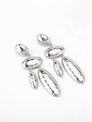 Long Alloy Geometric Drop Earrings