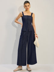 Denim Wide-Leg Pants