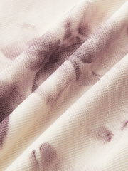 Semi-Sheer One-Shoulder Ruched Floral Print Midi Dress