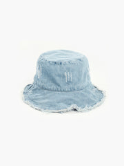 Denim Ripped Bucket Hat