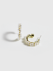 Shell Flower Hoop Earrings