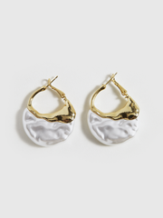 Gold-Tone Pearl-Effect Hoop Earrings