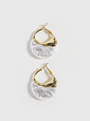 Gold-Tone Pearl-Effect Hoop Earrings
