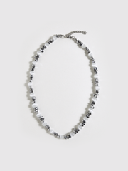 Pearl & Silver Beaded Choker Necklace
