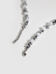 Pearl & Silver Beaded Choker Necklace