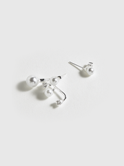 Asymmetric Pearl & Rhinestone Earrings
