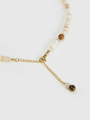 Tiger Eye and Shell Beaded Necklace