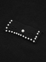 Pearl Trimmed Knit Midi Dress