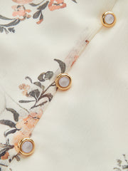 Semi-Sheer Floral Print Chiffon Tiered Dress