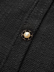 Tweed Sleeveless Button Mini Dress