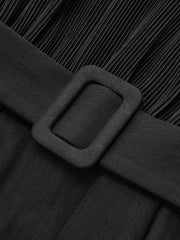 Halter Neck Backless Satin Jumpsuit with Belt