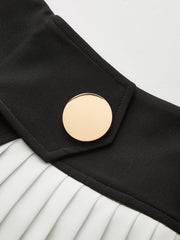 Contrast Pleated Panel Mini Skirt