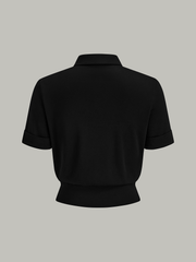 Color-Block Button-Front Blouse