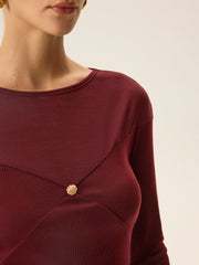 Metal Shell Detail Long Sleeve Top