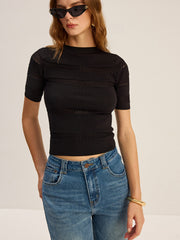 Crochet Detail Knit Top