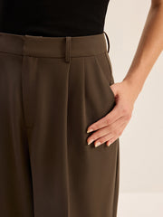 High-Waisted Pleated Pants