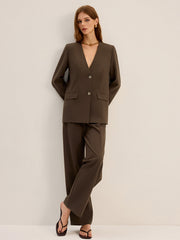 High-Waisted Pleated Pants