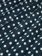 Polka Dot Halter Neck Belted Midi Dress
