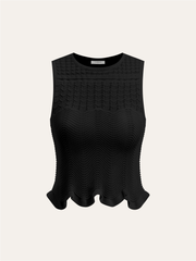 Wave Pattern Sleeveless Knit Top