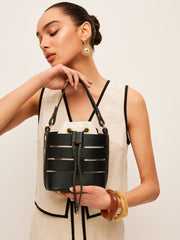 Drawstring Strap Detail Bucket Bag
