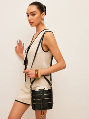 Drawstring Strap Detail Bucket Bag