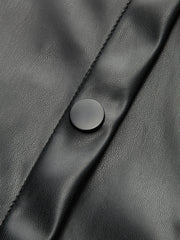 Faux Leather Panel Shirt Dress