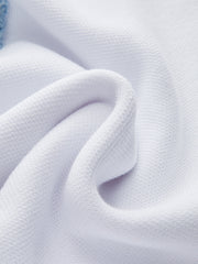 Denim Trim Button-Front Ruffle Hem Midi Dress