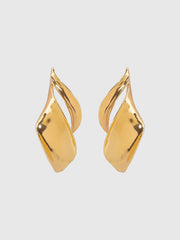 Twisted Leaf-Shaped Drop Earrings
