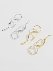 Golden Twisted Drop Earrings