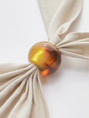 Halter Ruched Top with Bead Detail