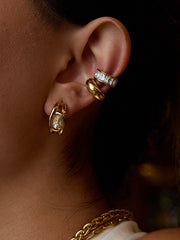 Golden Hoop Crystal Earrings