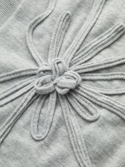 Flower Applique Cap Sleeve Knit Top