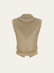 Knit Sleeveless Vest with Scarf