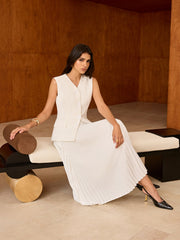 Sleeveless Button-Front Vest