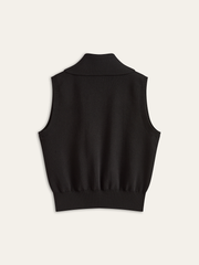 Denim Placket Button Knit Vest