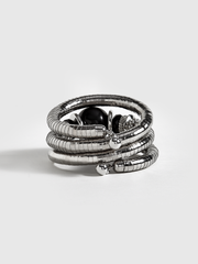 Black Agate Elastic Multi-Layered Bracelet