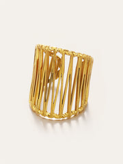 Golden Geometric Cut-Out Ring