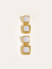 Double Square Drop Earrings