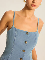 Denim Cami Vest and Pants Set